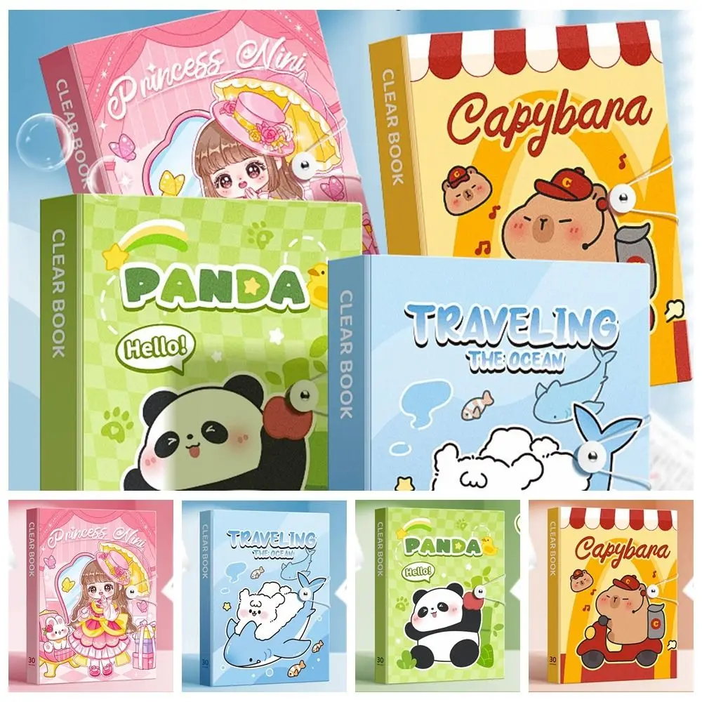 Carpeta de archivos A4 con 30/40/60 bolsillos, bolsa Capybara Panda, organizador de archivos A4 de gran capacidad, carpeta de documentos para archivos de papel de prueba