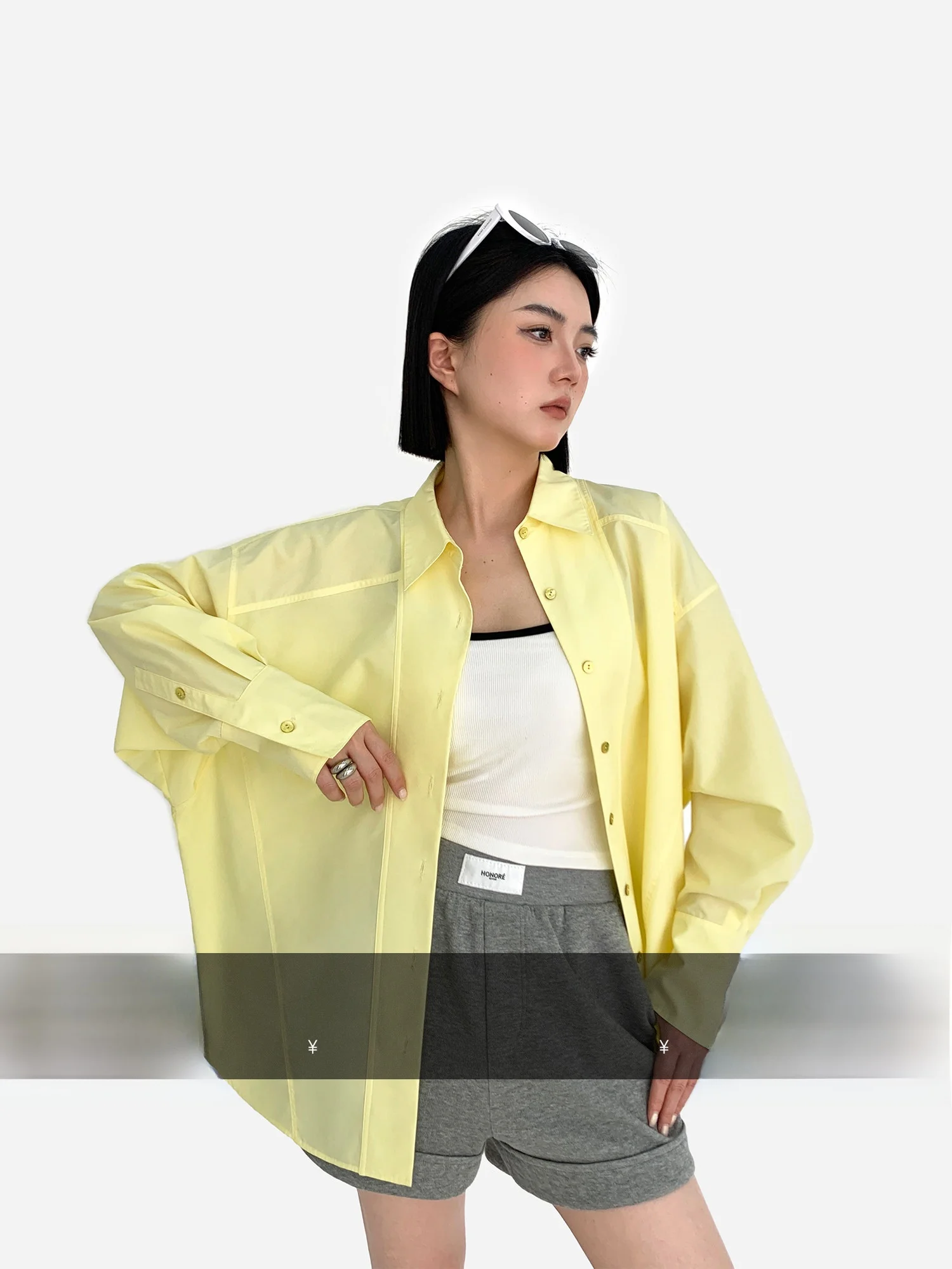 

Летняя простая повседневная женская рубашка eGuYue с длинным рукавом, однотонная, дышащая, тонкая, из смесового полиэстера и хлопка