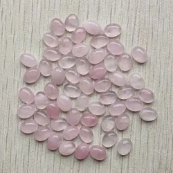 Fashion Natural rose quartz stone Oval CAB CABOCHON 6x8mm beads for jewelry Accessories making wholesale 50pcs/lot free shipping