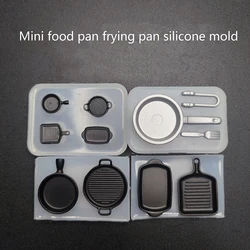 1Pc (only mold) Dollhouse Baking Tray Silicone Mold Dollhouse Mini Pan Model Dolls House Cooking Utensils Accessories