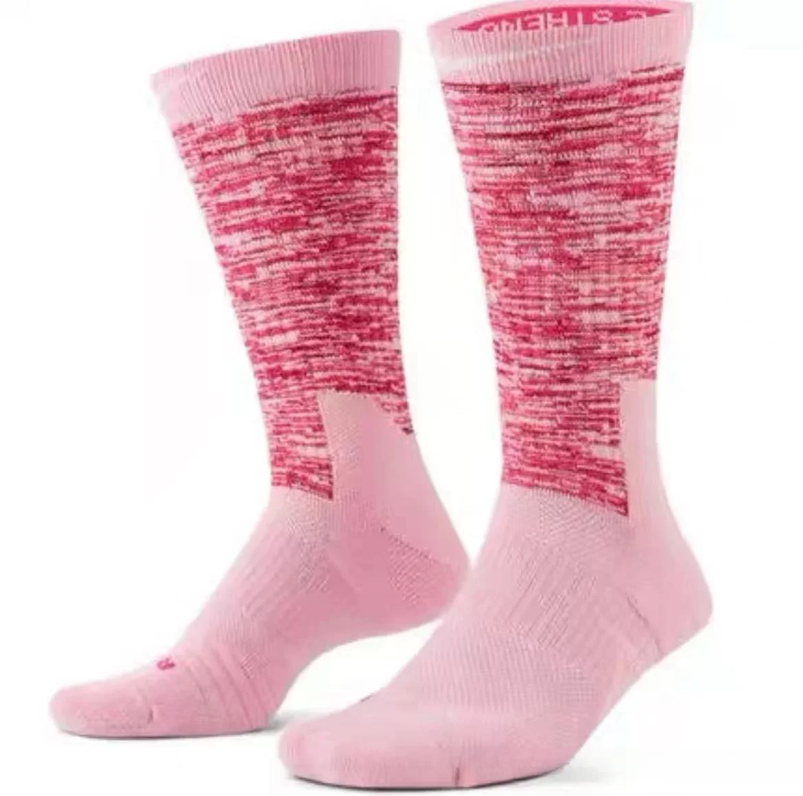 \\Breast Cancer Kay Yow Elite Socks Basketball Crew Size Large