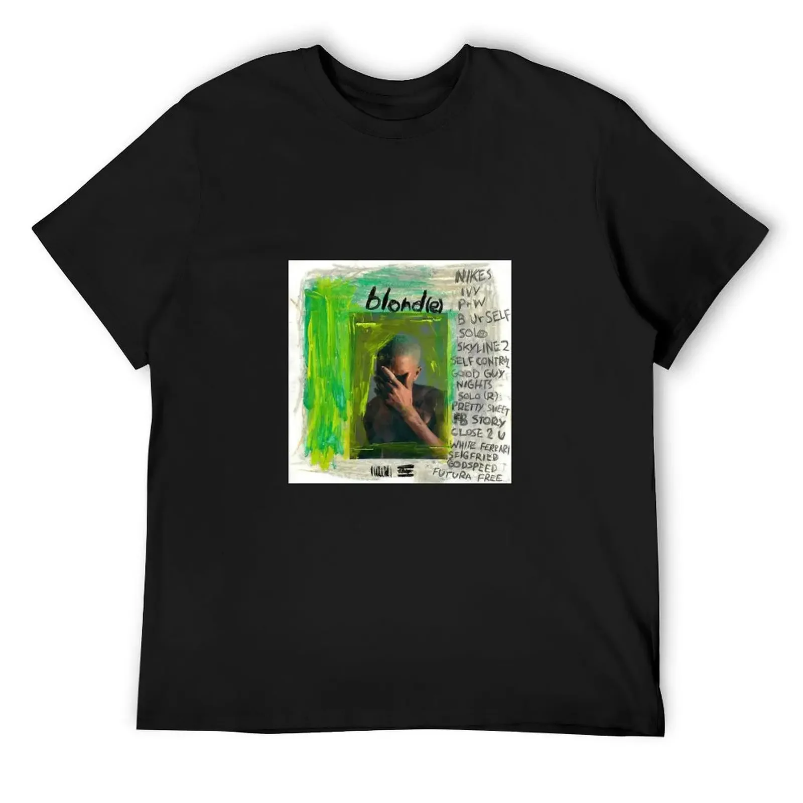 

Frank Ocean - Blonde Alternate Album Art T-Shirt blue archive baggy shirts men t shirts