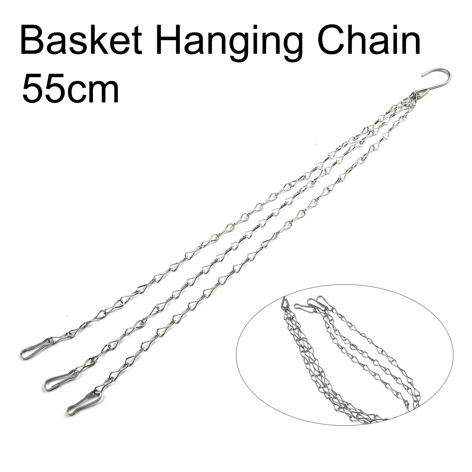 Brand New Flower Pot Hanging Chain Rust Resistant Silver Spare Metal Sturdy 3 Strand Metal Replacement Easy To Install