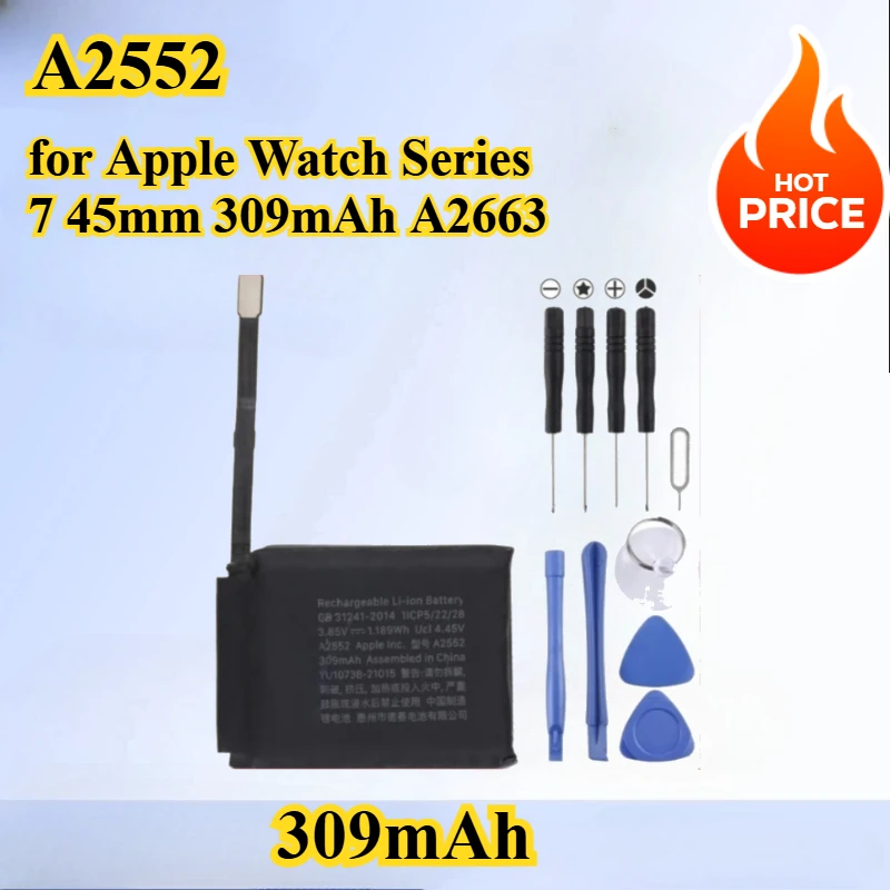 

Replacement Battery A2552 for Apple Watch Series 7 45mm 309mAh A2663 for Apple Watch Series 7 284mAh