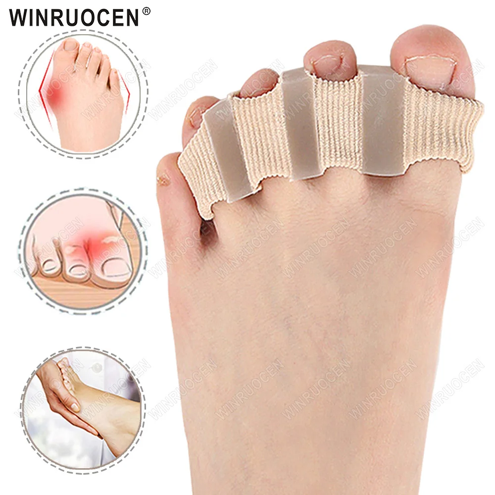 WINRUOCEN Zehentrenner aus Silikon, Pediküre-Werkzeuge, Orthopädie-Knöchelkorrektur, Gel-Einlagen für Schuhe