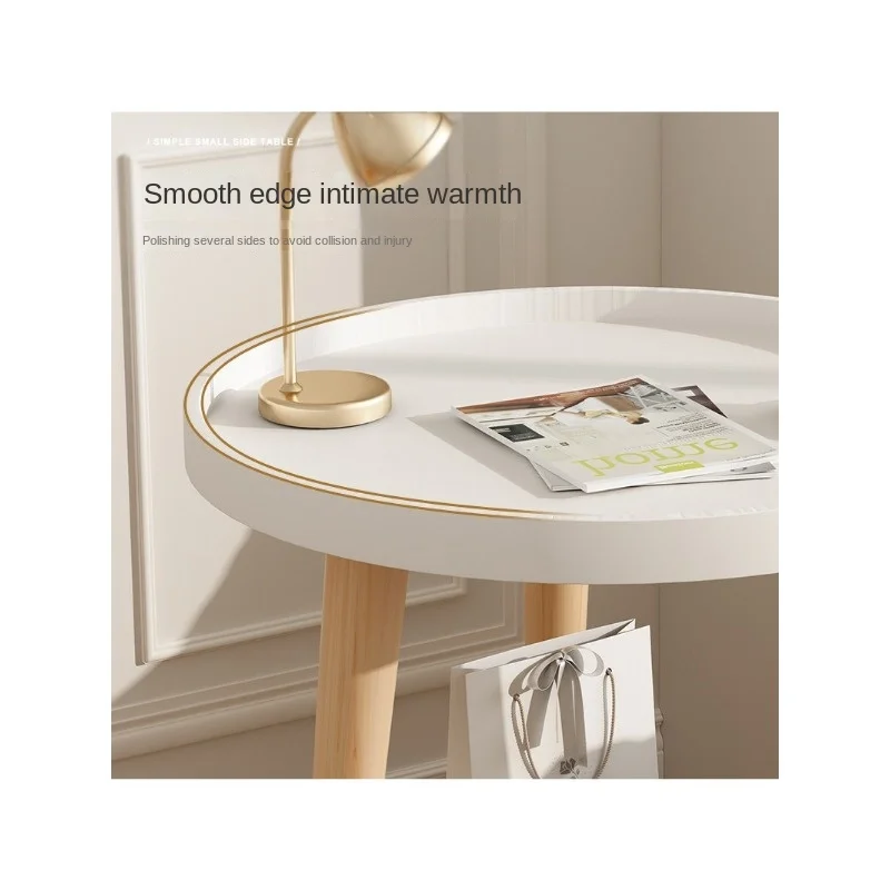 Round Table Nordic Modern Small Apartment Bedside Table Bedroom Coffee Table Shelves Rental House Balcony Small Coffee Table