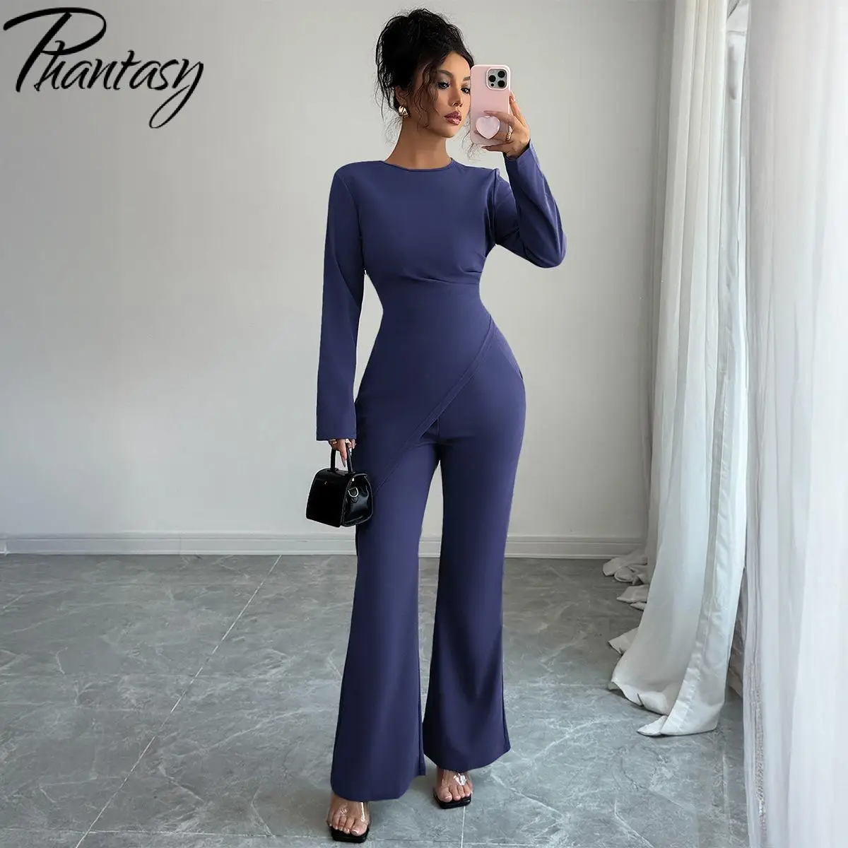 

Phantasy Basic 2-Piece Set Women Sets Women Autumn Women Commuter Set Solid Color 2-Piece Set Loose Straight Casual Streetwear