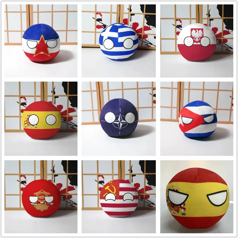 

Polandball Plush Doll Spain Ukraine Yugoslavia NATO Cuba Hellenic Britain Countryball Stuffed Pillow Toy Pendant Cosplay Gift