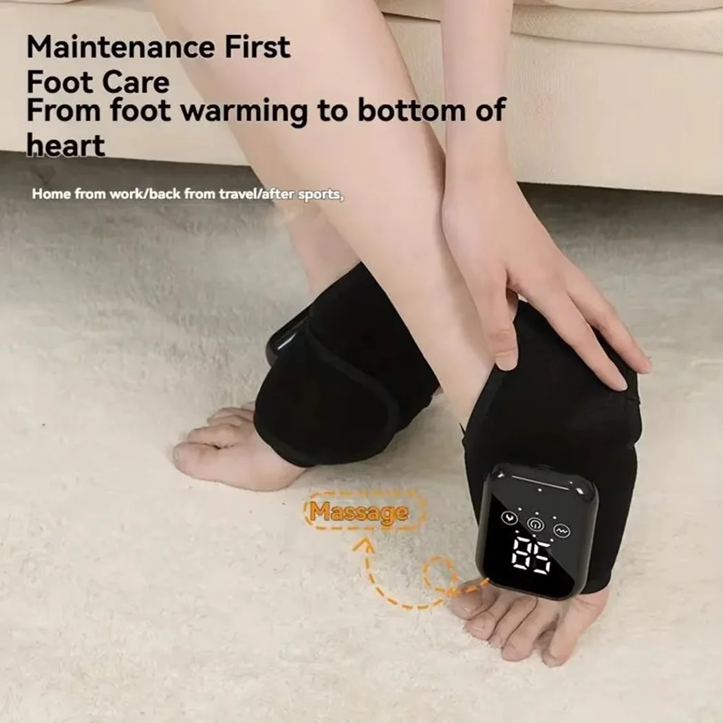 Rechargeable Hot Compress Vibration Foot Massager Ankle Joint Protection Heating Strap Ankle Massager Ankle Heated Brace Wrap