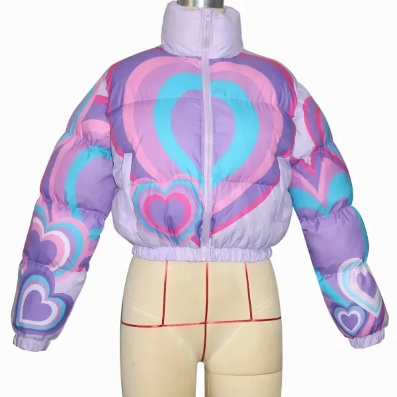 

Теплый ПАРТОВЫЙ Женский Новинка 2025 года, осенне-зимний хлопковый модный и повседневный пушистый кардиган с длинными рукавами и принтом