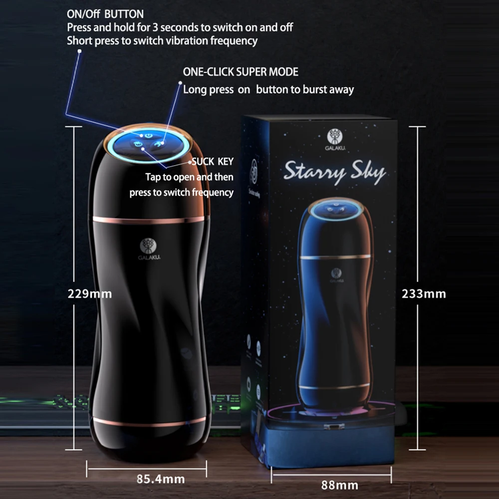 GALAKU Male Masturbator Automatic Sucking Masturbation Cup Deep Throat Oral Vagina Suction Blowjob Vibrator Sex Toys for Men 18+