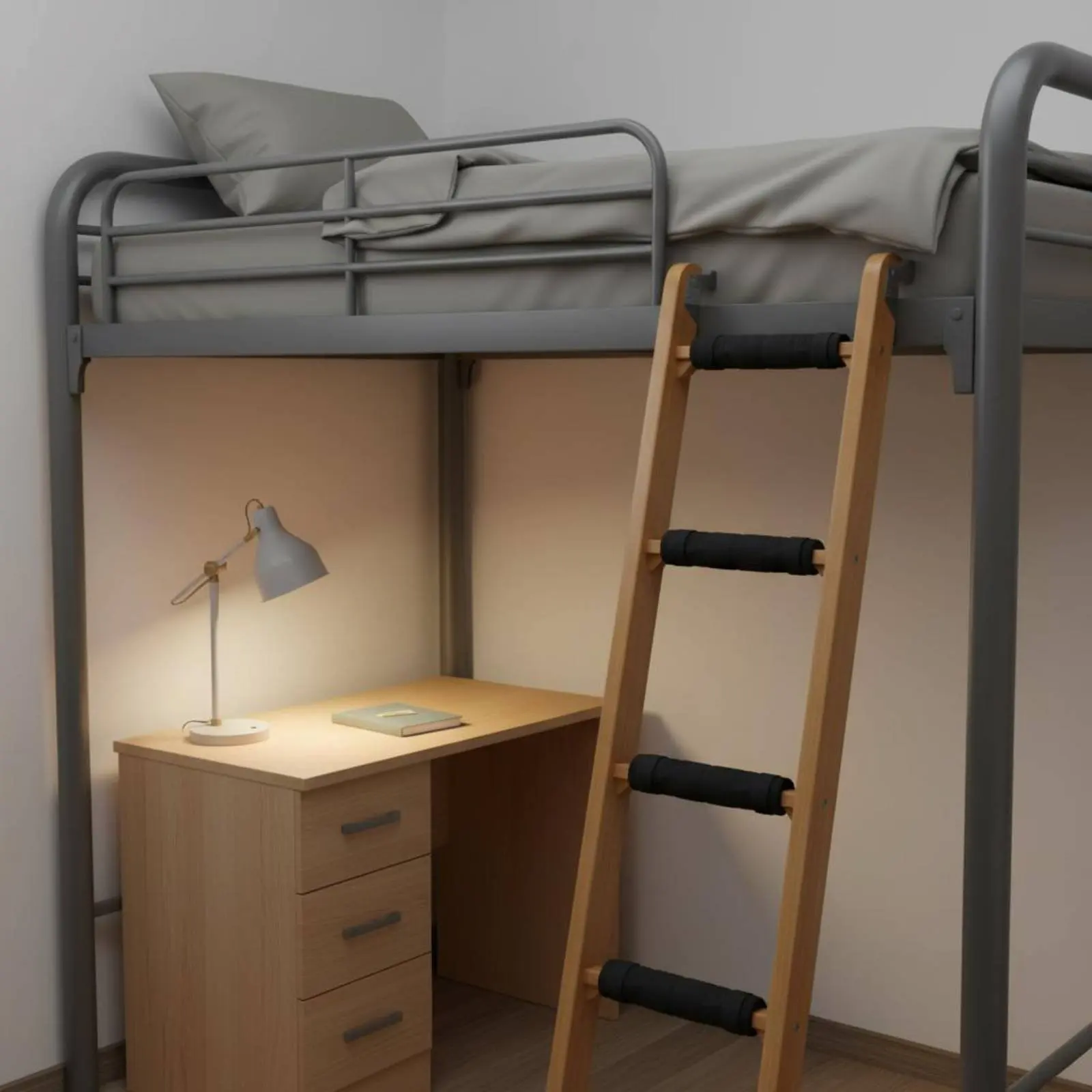 4 Pieces Bunk Bed Ladder Pad Fixed Straps Loft Bed Ladder Pad Home Safety Accessory Soft Padding Anti-Slip for Children