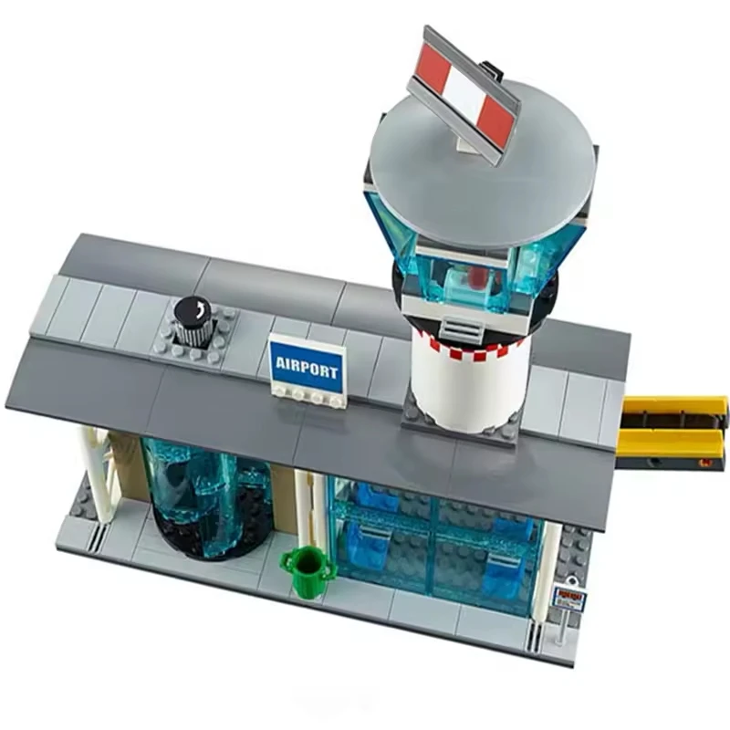 Zestaw MOC kompatybilny z serią City, emerytowany lotnisko, terminal pasażerski, budynek, samolot, zabawka dla dzieci, klocki konstrukcyjne do składania, GI