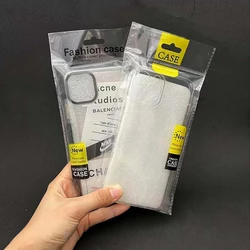 500pcs OPP Packing Bag Leather PC TPU Phone Cover Bag Neutral Plastic Mobile Phone Case Packaging Bag Clear Self-adhesive Pouch
