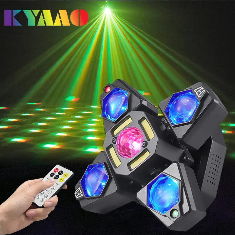 

RGBW Moving Head Light 80W DMX512 Multi Effect Stage Laser Projector Lyric Romance Lights Music Activated Wedding Club Equipment