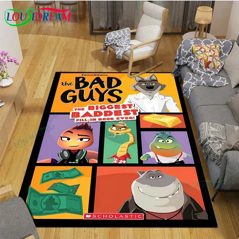 Cartoon Film TT-The-Bad-Guys Printed  Carpets Living Room Anti-Skid Area Rug Kids Bedroom Mats Yoga Mat Large Carpet Decor