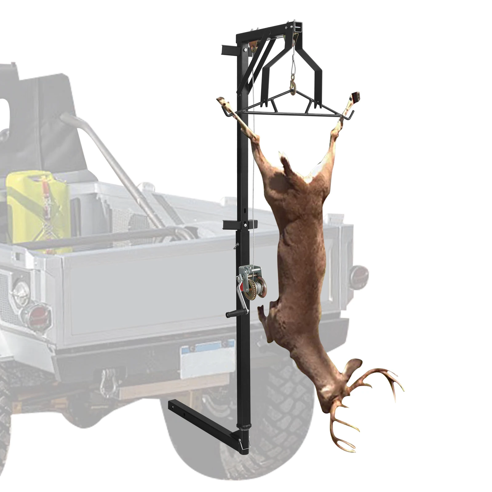 

Hitch Game Hoist with Lifting System Platform for Hunting Safely Load -360 Degree & 600lbs Hoist &250lbs Lift for Pickup Truck