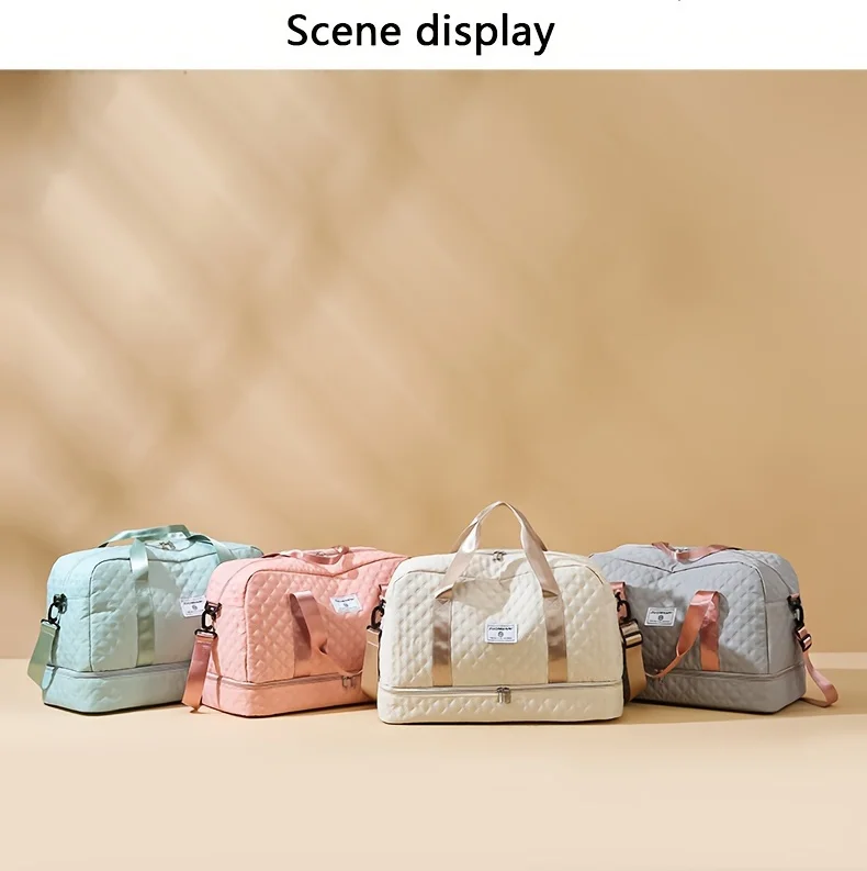 Lässige Nylon-Reisetasche, Große Kapazität für Sport- und Fitness-Aufbewahrung, Tragbare Weekender-Übernachtungstasche mit Mehreren Fächern – Detail 3