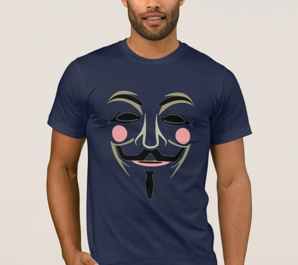 Rare Vendetta Anonymous Mask T-Shirt Short Sleeve Casual 100% Cotton O-Neck Summer Mens T-shirt Size S-3XL