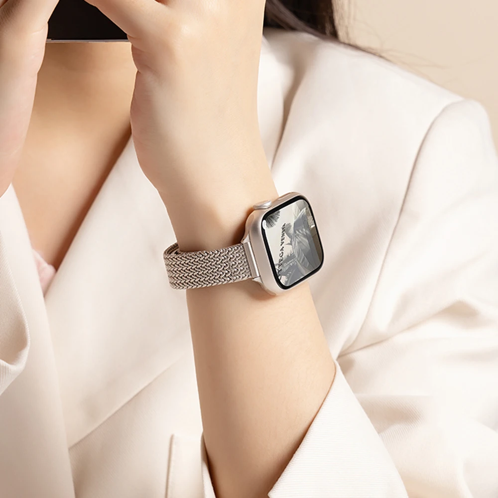 Metal Magnetic Strap For Apple Watch 10 Band 46mm 44/49mm 45mm 42mm 40mm 41mm Bracelet Women Slim iWatch ultra Series 9 8 7 SE 6