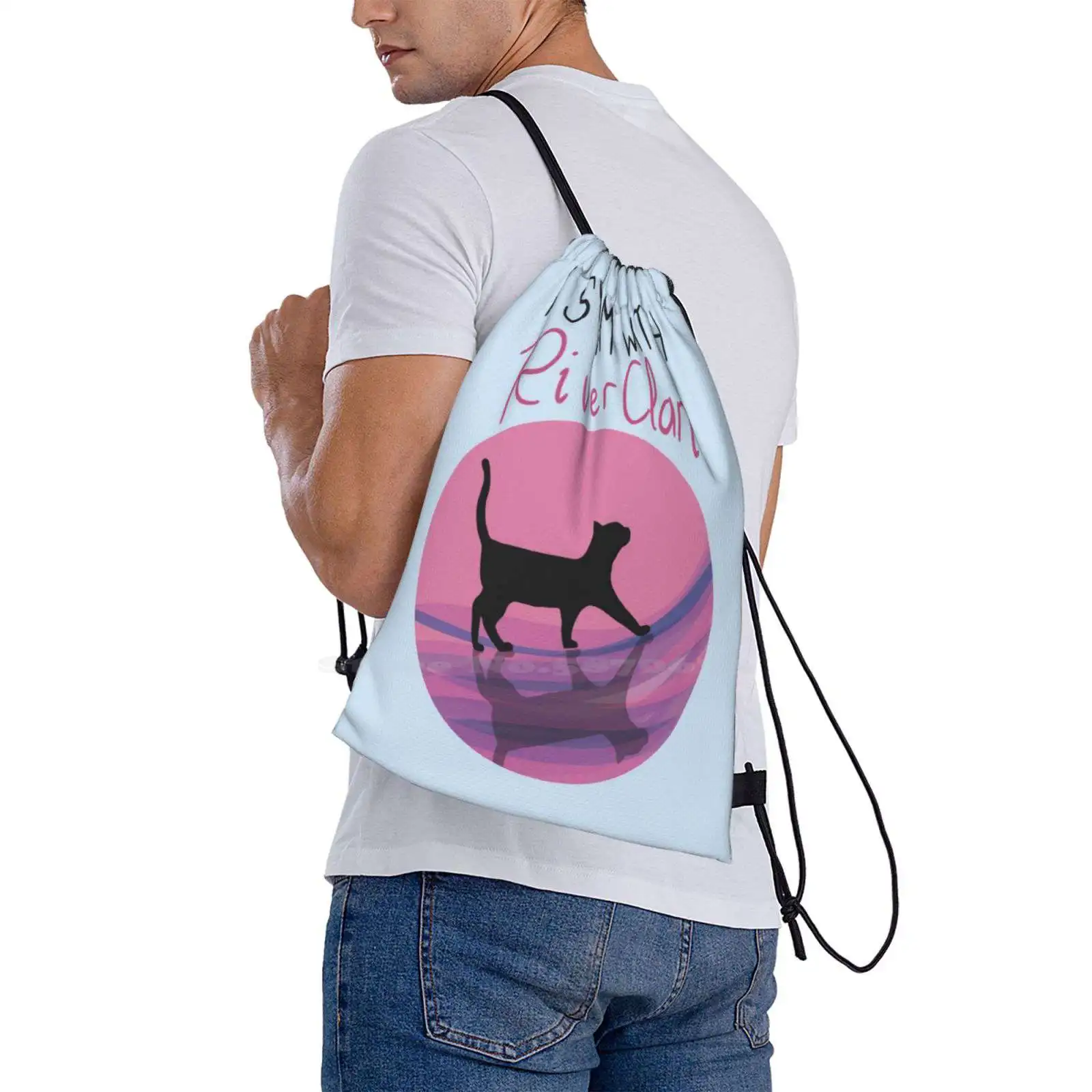 Riverclan Pride - Black Cat Silhouette Hot Sale Schoolbag Backpack Fashion Bags Riverclan Cats Warrior Cat Pride Gay Lgbt