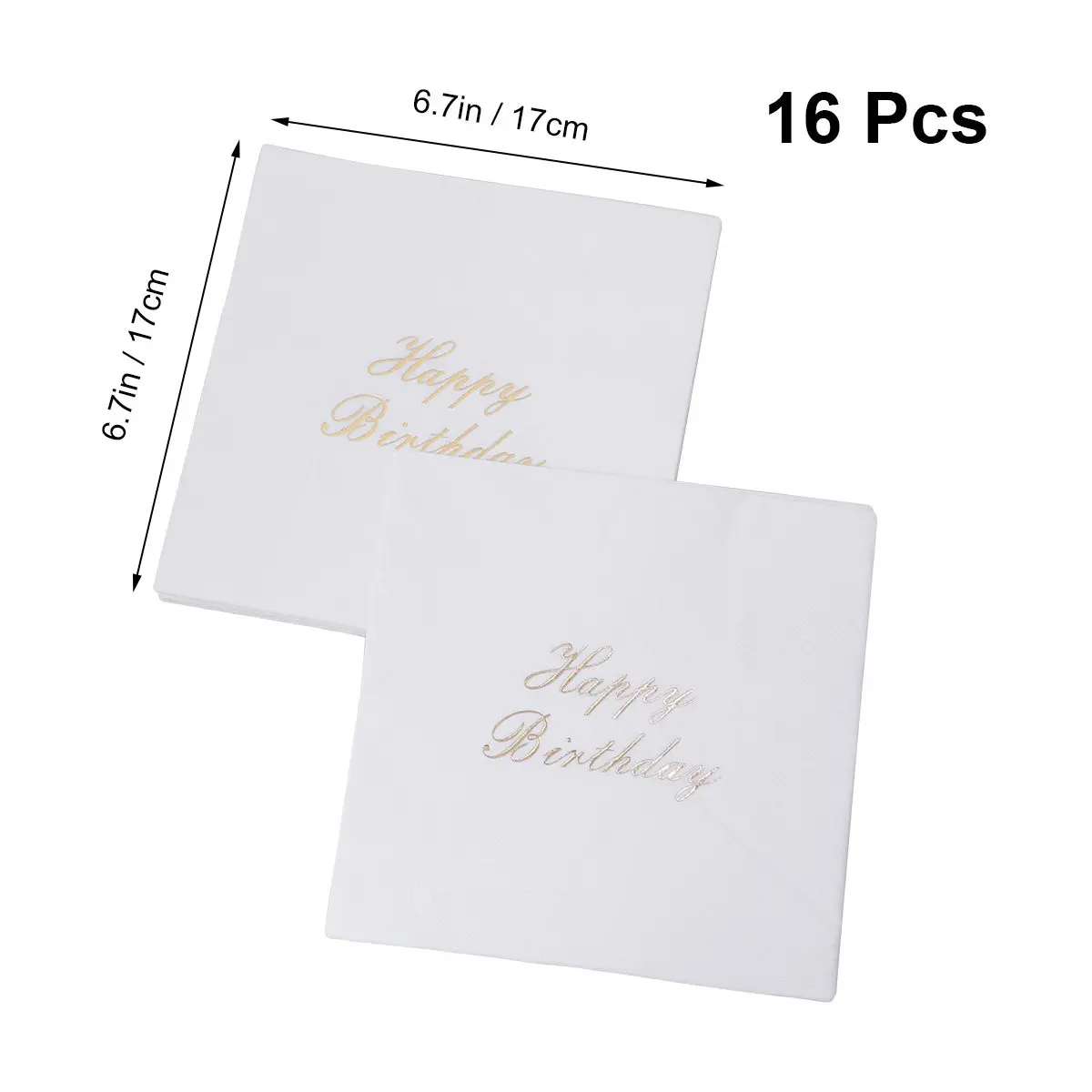 16 pcs Paper Napkins Disposable Party Wedding Birthday Dinner Halloween Christmas New Year Printed Paper Napkin Event Decor