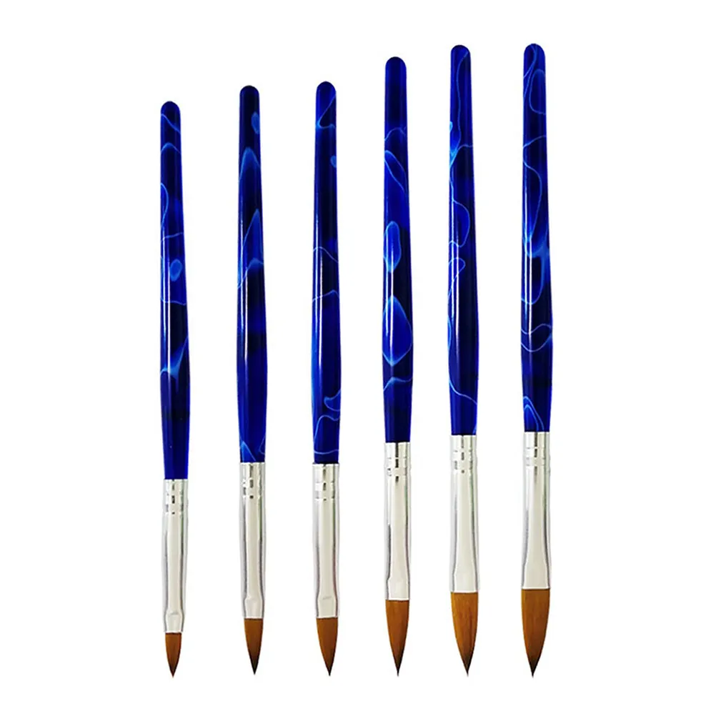 

6Pcs Aluminum Nail Art Brush Set Professional Manicure Pen Kit for DIY Nail Painting Drawing Design At Home Salon Gift