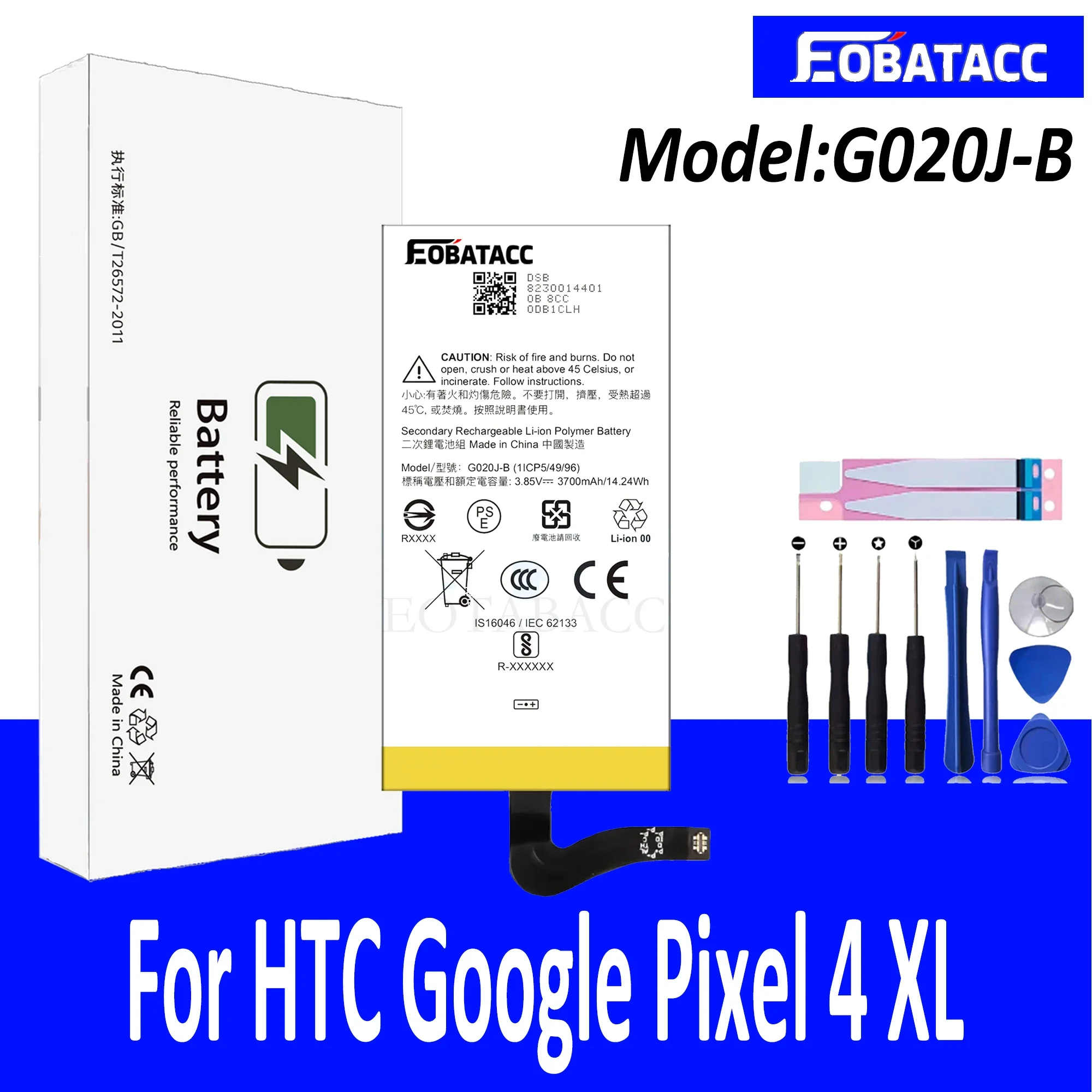 

EOTABACC 100% New Original Battery G020J-B For HTC Google pixel 4 XL 4XL Phone Battery +Tools