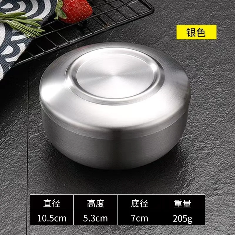

Zml kimchi soup bowl with lid, bbq restaurant-style deepened large capacity 304 stainless steel rice bowl