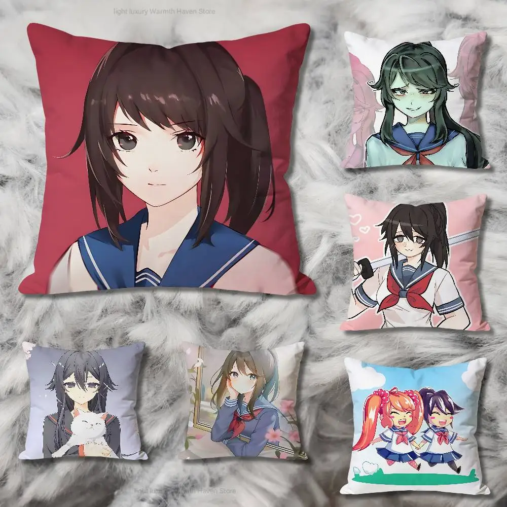 

Y-Yandere S-Simulator Ayano Aishi Various Sizes Square Pillow Case For Car Home Bedchamber Decor Custom Valentine gift