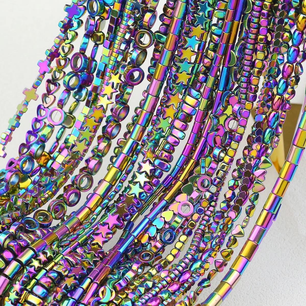 45 نمط ملون الهيماتيت الطبيعي جولة مربع القلب ستار غير النظامية فضفاض حجر الخرز لصنع المجوهرات القلائد سوار ذاتي الصنع #5