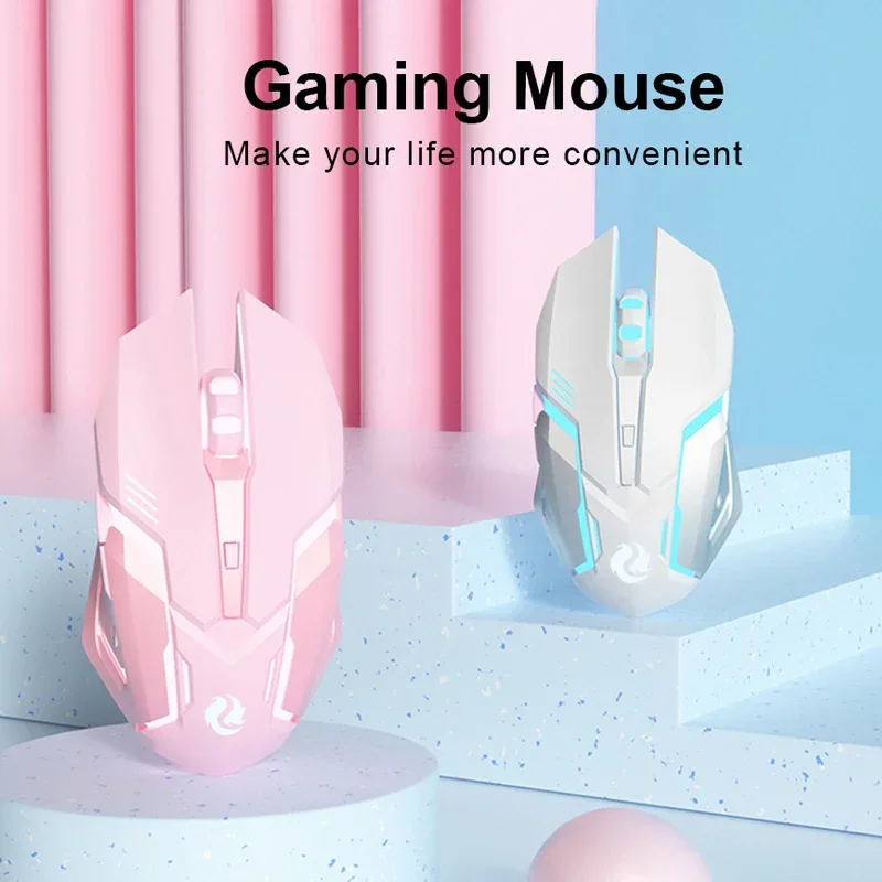

Gaming Mouse Rechargeable 2.4GWireless Bluetooth Mouse Mute Ergonomic Mouse for Computer Laptop LED Backlit Mice