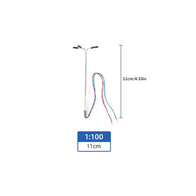 10pcs 1:100 OH Scale Model Railway Light 11cm Single-head/Two-heads/Four-heads LED Micro Landscape Decorative Street Lights