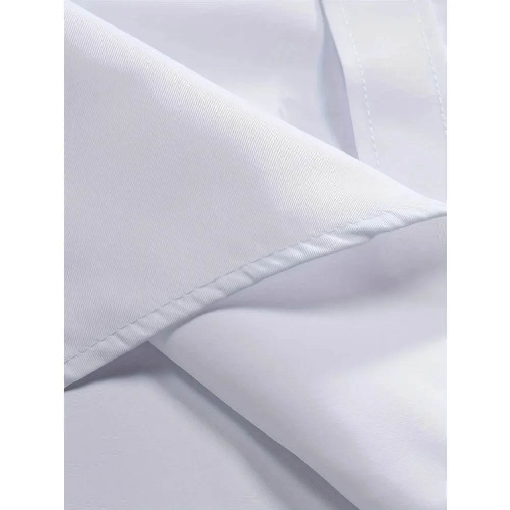 FGKKS Camicia casual da uomo nuova Camicia da uomo d'affari in tessuto elastico a maniche lunghe tinta unita moda di marca