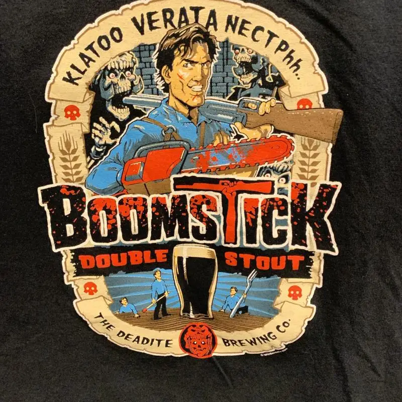 Boomstick Stout Evil Dead Army Of Darkness Shirt Mens L Black Bruce Campbell NEW