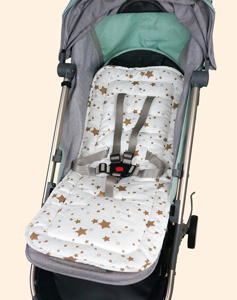 Comfortabele Katoenen Kinderwagen Pad Vier Seizoenen Algemene Zachte Zitkussen Kind Winkelwagen Zitmat Kinderwagen Kussen Voor 0-27M