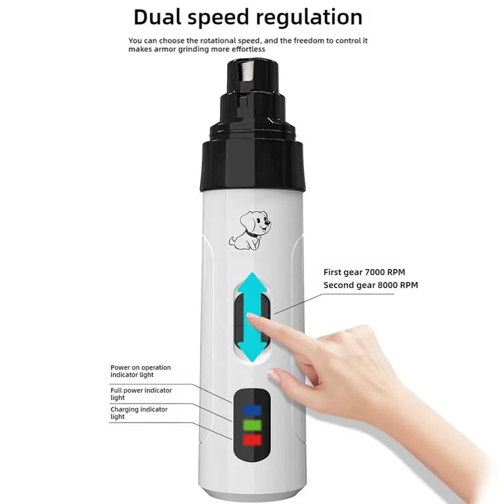Elektrischer Nagelpolierer für Haustiere, Hunde-Nagelknipser, Katzen-Nagelknipser mit LED-Beleuchtung, Aufladbares Nagelpflegeset, Haustier-Schönheitswerkzeug ﻿ – Detail 13