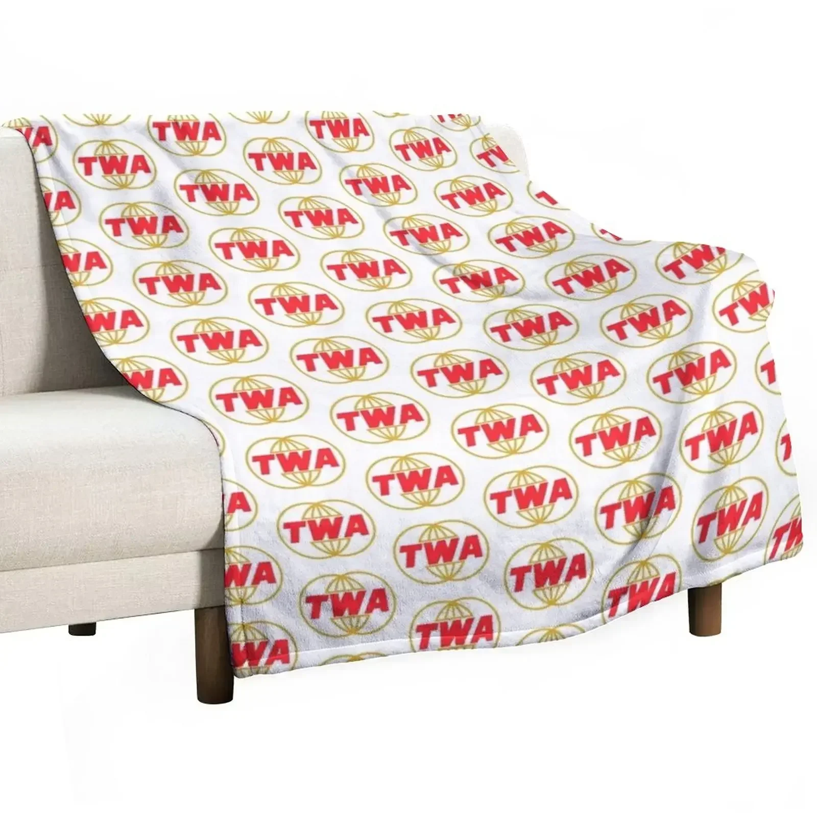 

TWA Airlines - Vintage Logo Throw Blanket Flannel Fabric Blankets For Bed Blankets