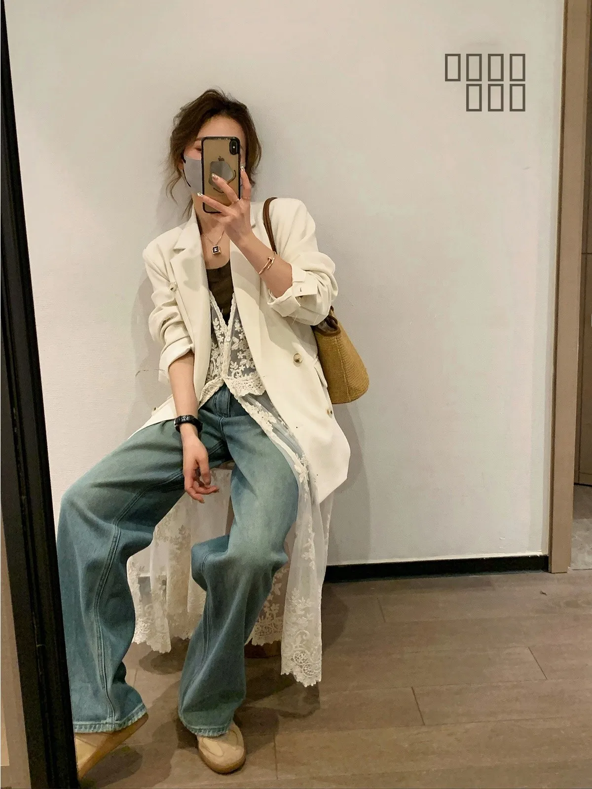 

Love Devil Fi Apricot Women's Suit Jaet Casual Versatile Spring 2026 New Sle Long Sve Double Button Pure Color