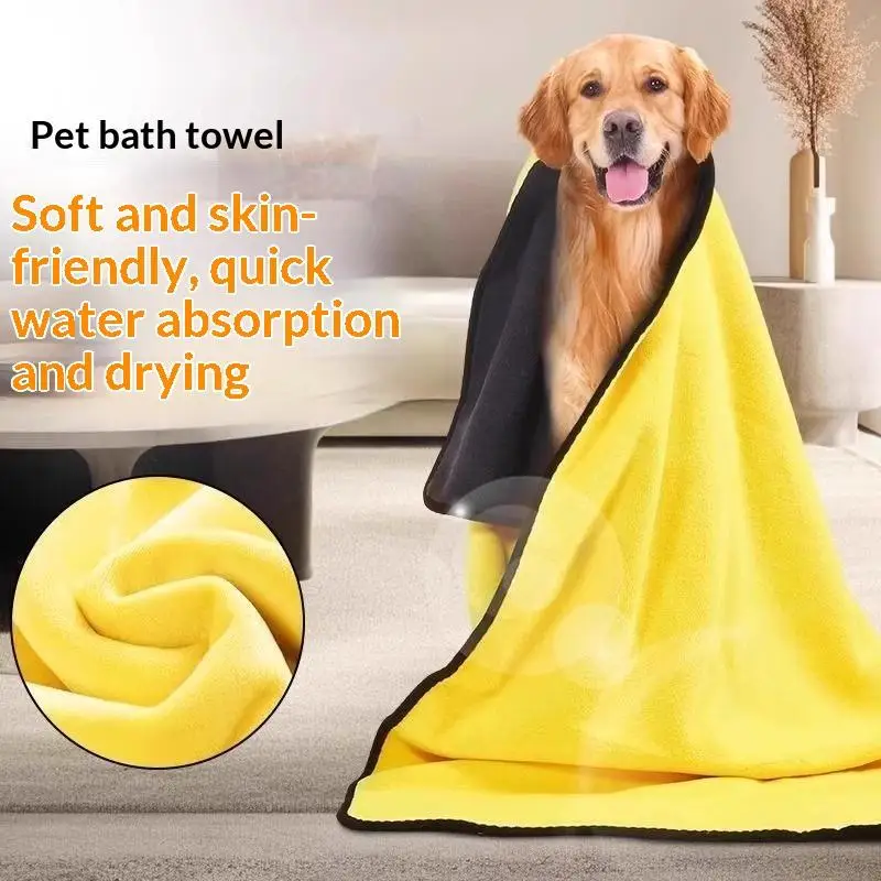 1 Stück Neues Haustier-Hundehandtuch, saugfähig, schnelltrocknend, langlebig, Mikrofaser-Hundebadehandtuch, Hundebademantel, Wischtuch – Detail 1