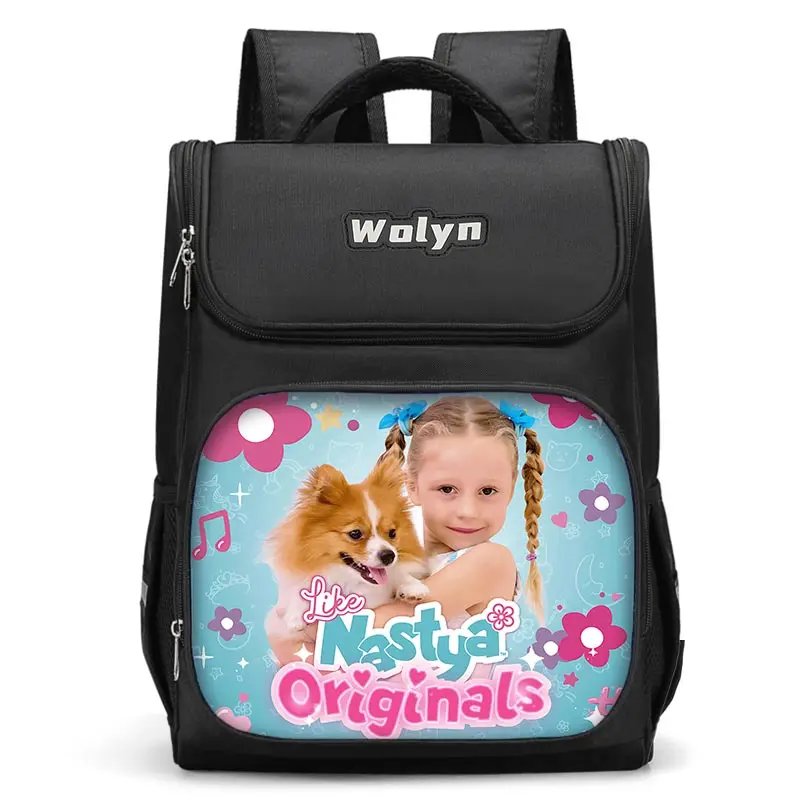 Like Nastya Large Child Backpack Boy Girls School Bag For Men Women Traveling Backpack Durable and Multi Compartmen