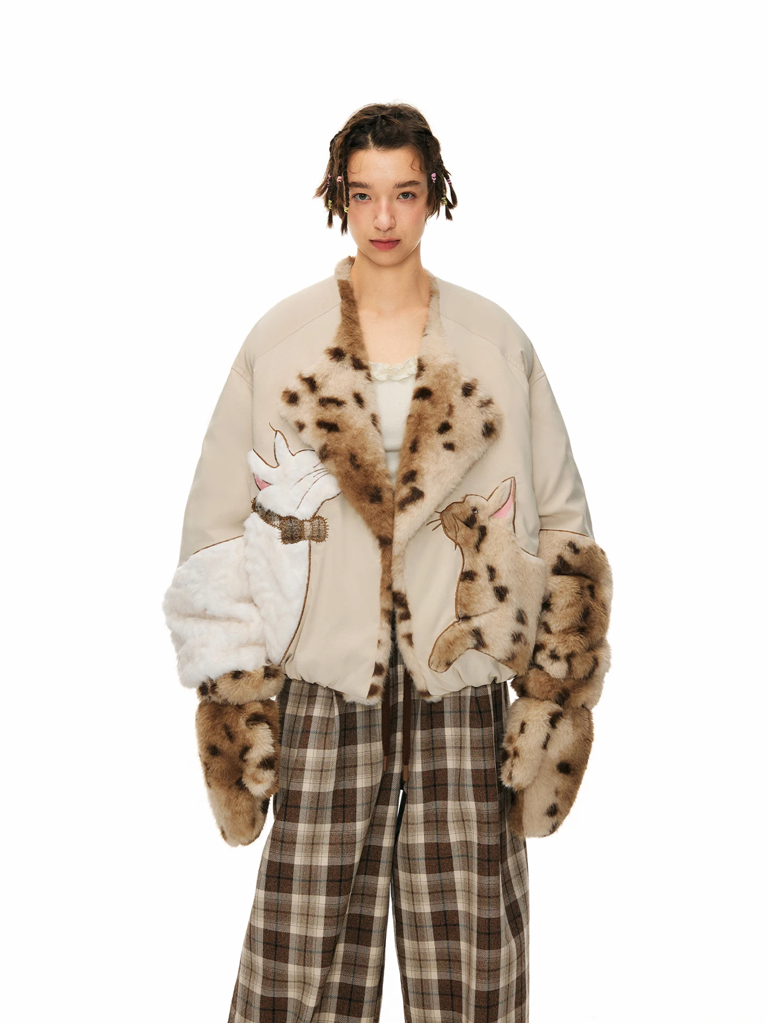 

Outthe Blue Winter New Warm Version Furry Dialogue Eco-friendly Fur Parka Du down Jaet Outerwear Casual Loose Fit Women's...