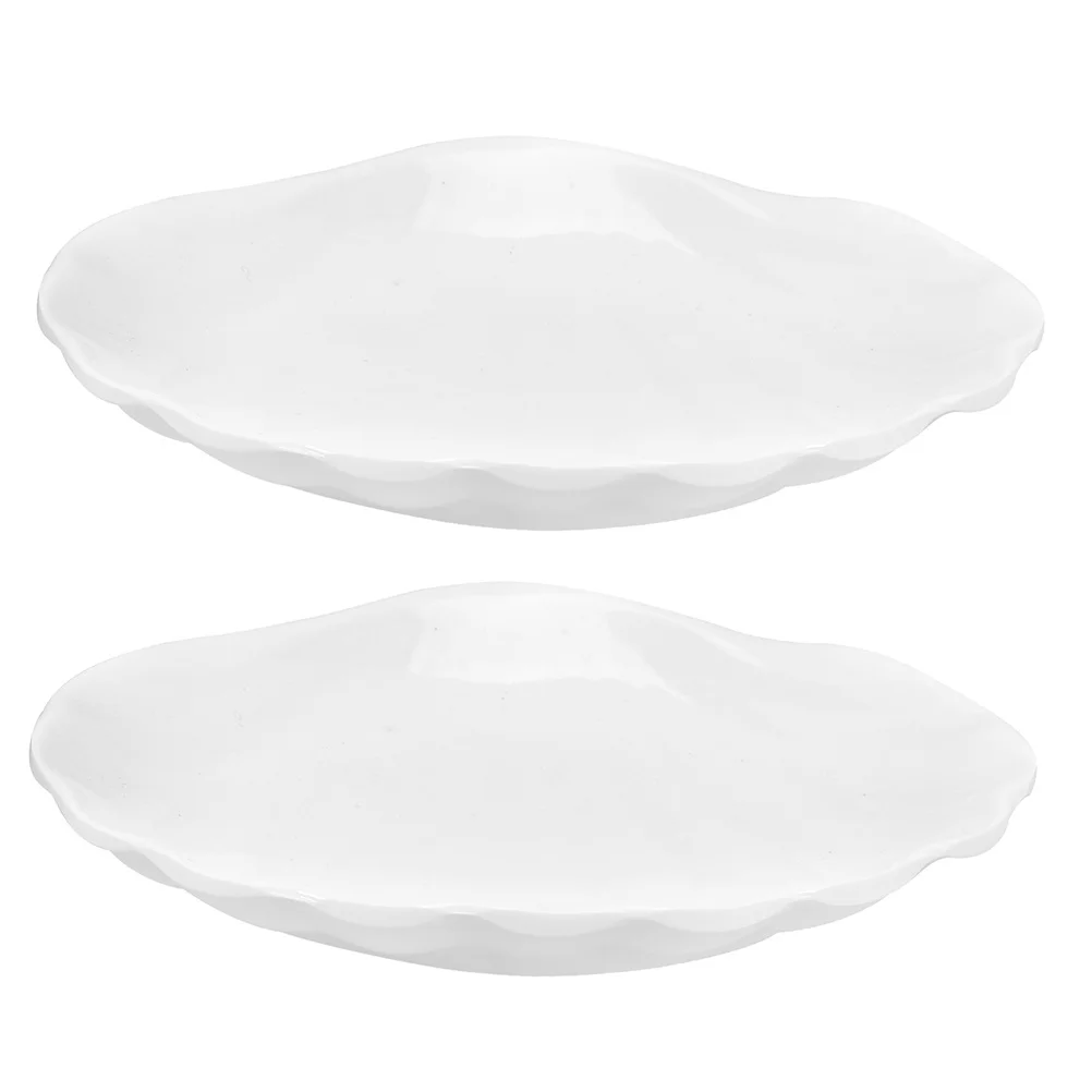 

2Pcs Imitation Ceramic Serving Plate Stable Food Dish for Appetizers Snacks Dinner Kitchen Plate Appetizer Plates