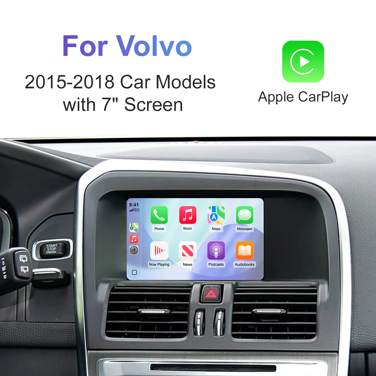 Full Screen Upgrade Decoder Box Wireless CarPlay Android Auto Video Retrofit Kit for Volvo V40 V60 S60 XC60 S80 2015-2018