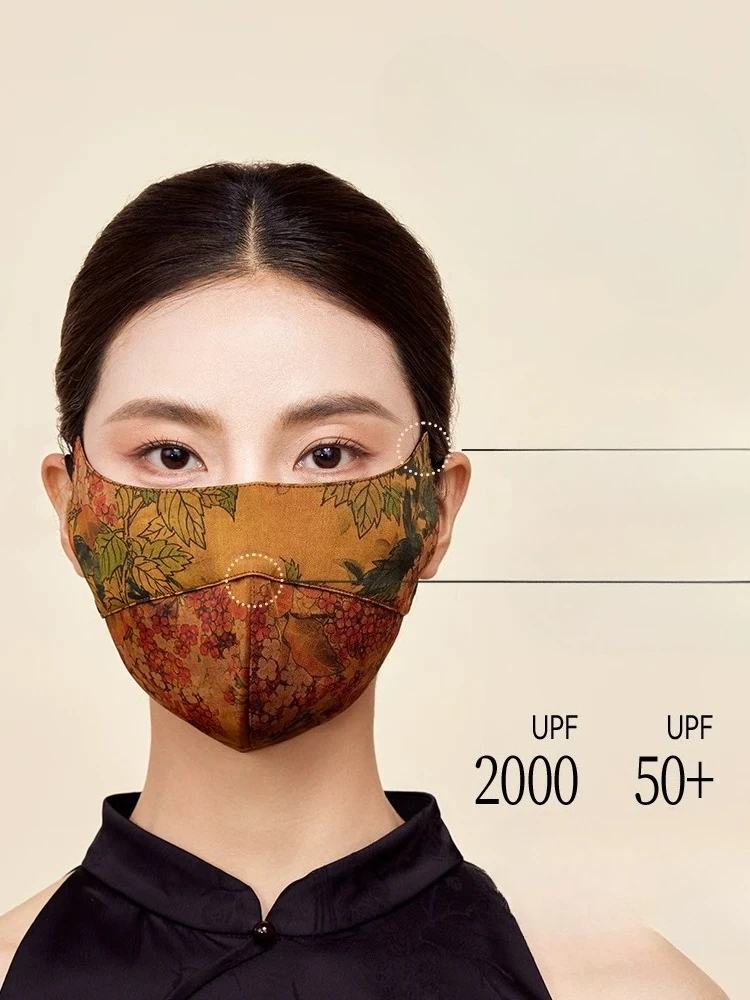 [Mother's Day Gift] Shanghai Story Silkworm Silk Fragrant Cloud Yarn Sunscreen Mask Shading and UV Protection Mask