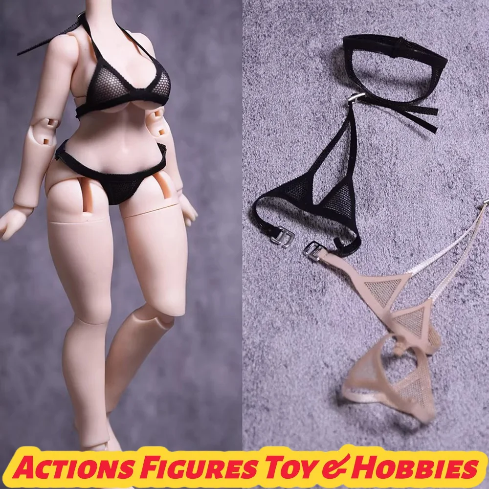 

【15 days shipping】1/8 Scale Female Sexy Big Chest Underwear Set Halter Mesh Bra Thong Briefs Clothes Model