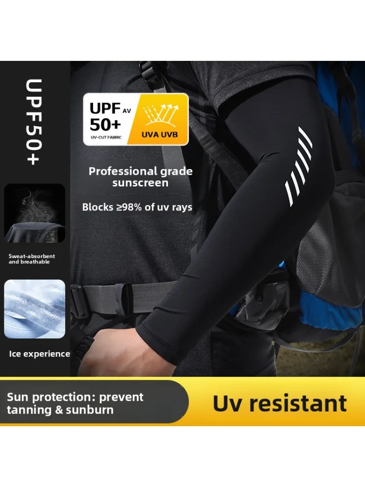 AliExpress NONE 2PCS Summer Arm Sleeves for Running Outdoor Cycling Driving Breathable Ice Silk Elastic Sun Protection Men Women Arm Cover