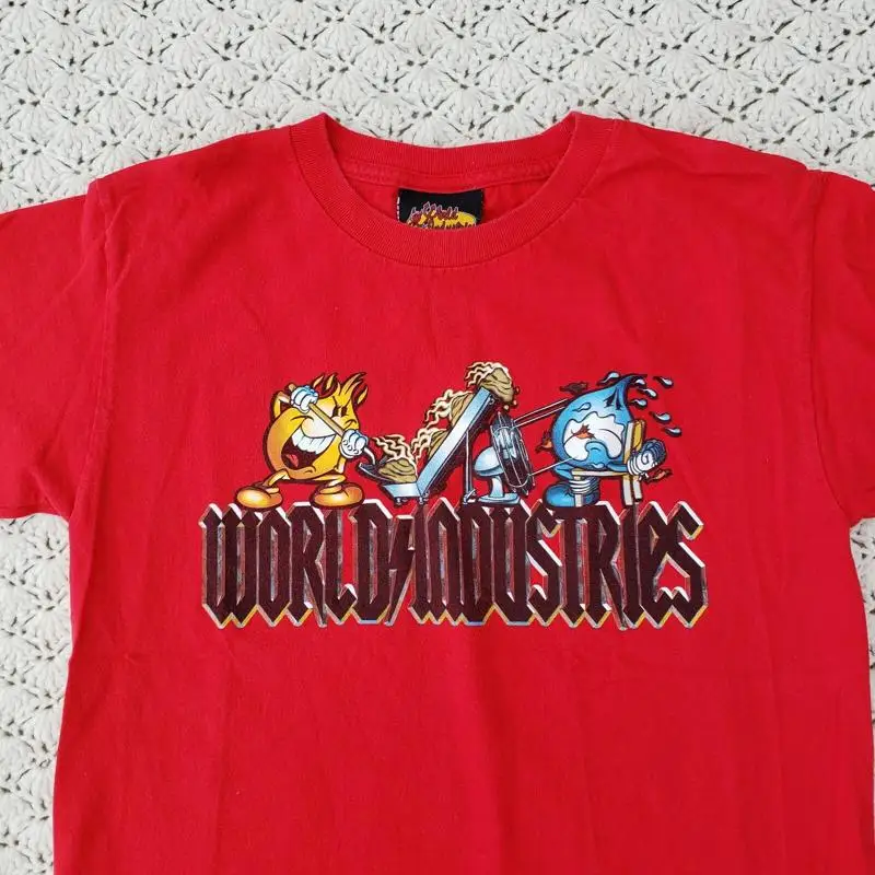 Vtg World Industries Wet Willy Eat Poo Hits the Fan Graphic Skate T Shirt Large