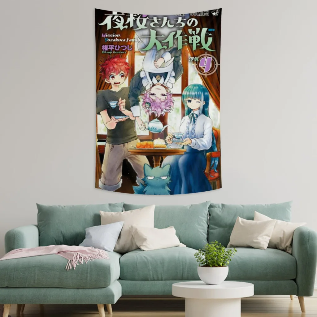 Mission: Yozakura Family Tapestry  Room Décor Aesthetic Home Decoration Bedroom Wall Art