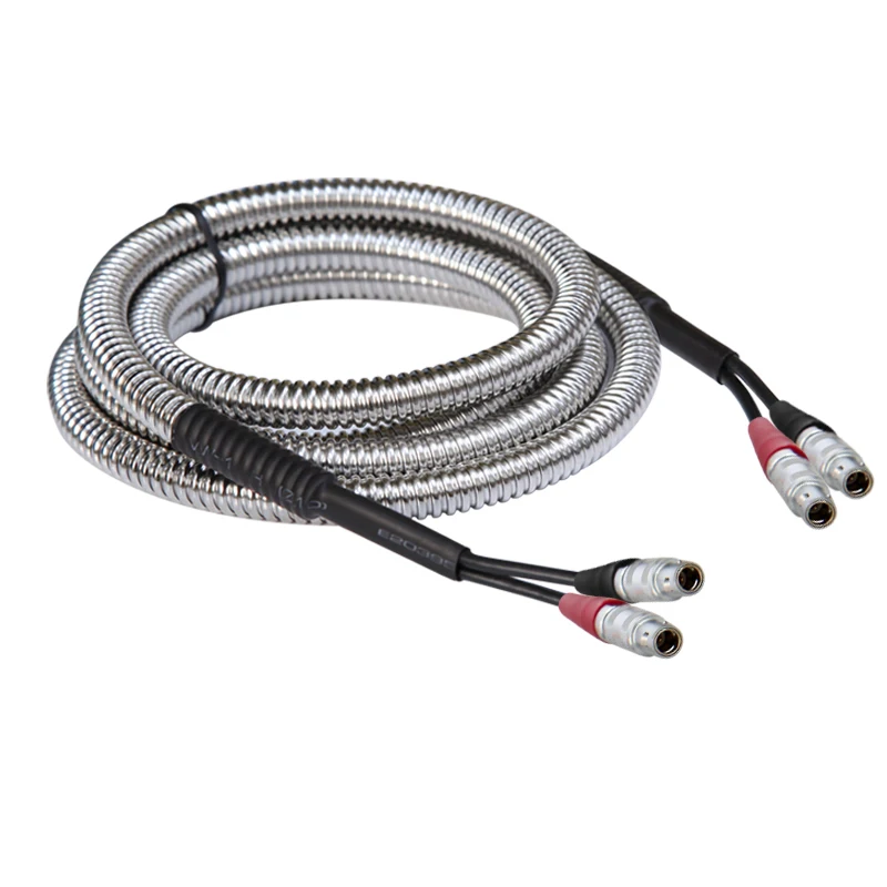 Dual C5 To C5 Armored Ultrasonic Flaw Detector Cable For UT Testing Connect To Twin Element UT Transducer